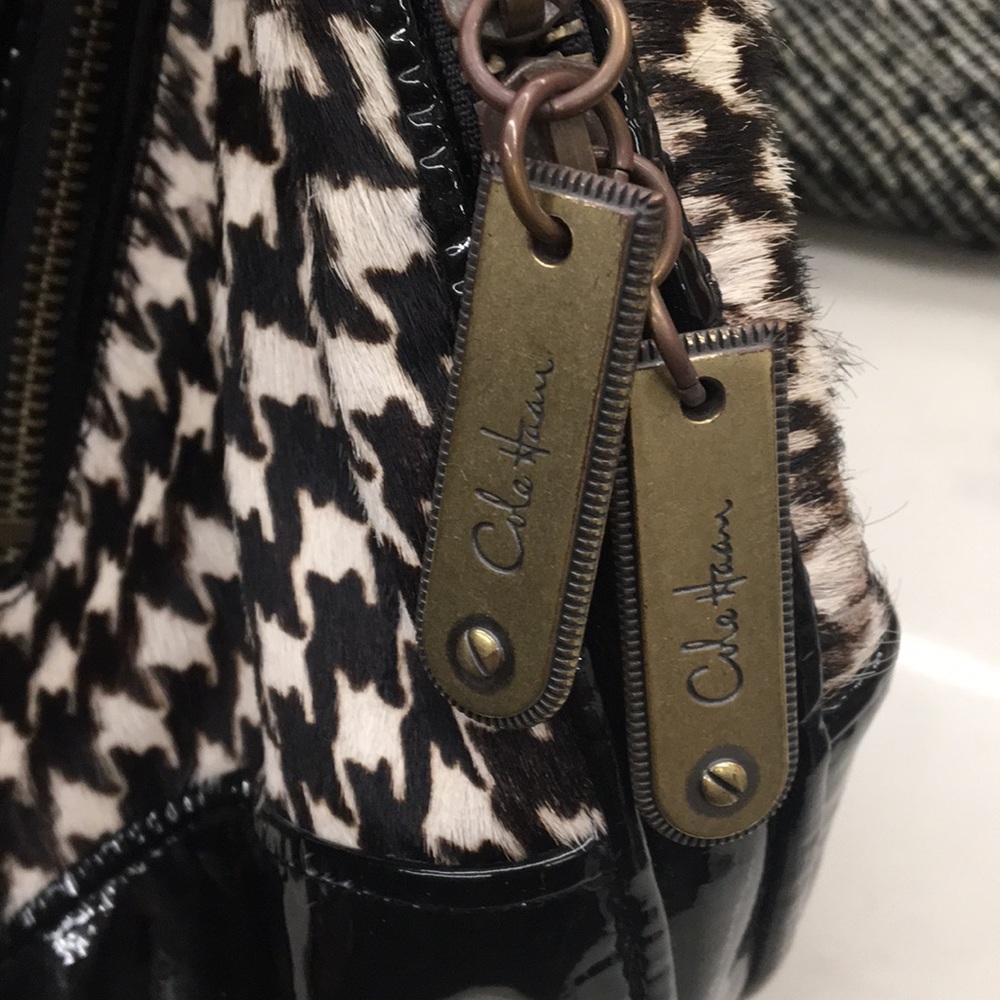 Cole Haan Houndstooth Patent Leather Bag & Wallet - Picture 12 of 13